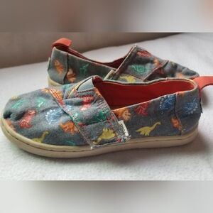 Toms Boys Toddler Dinosaur Print Shoe Size 10